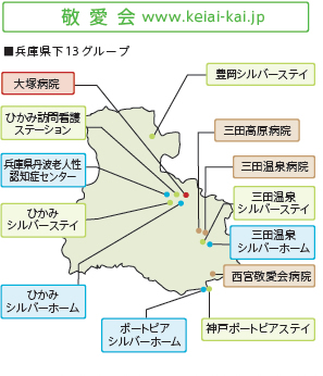 敬愛会グループ　系列病院について：兵庫県下13グループ